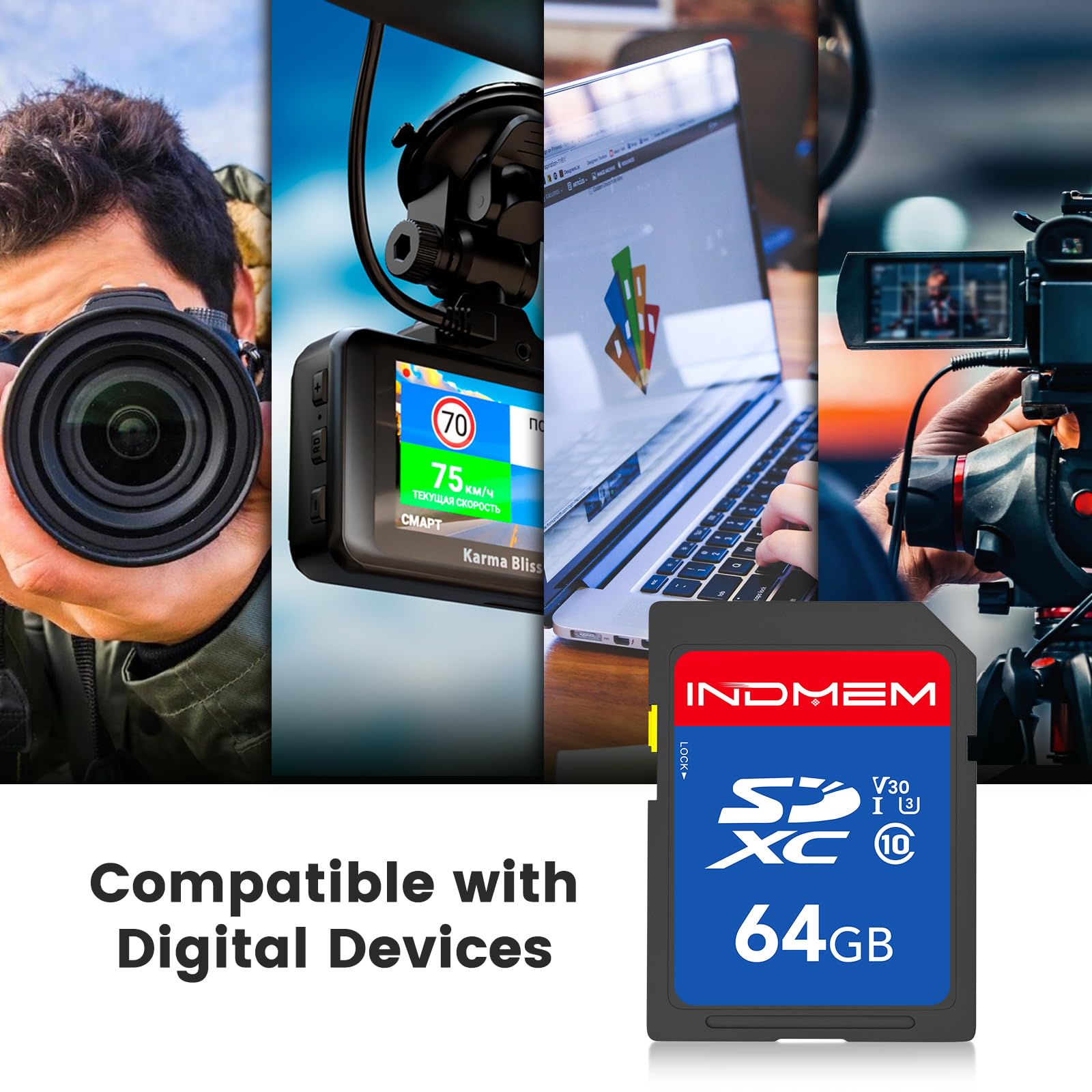 Amazon.com: 64GB SD Card, High Speed up to 90M/S, C10/U3/V30, SDXC