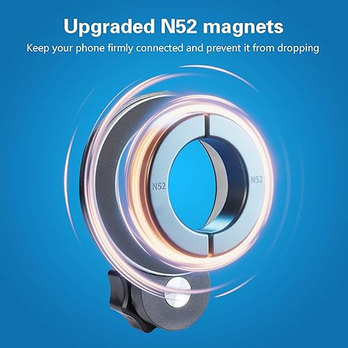 Miniatura 3 de Soporte magnético para teléfono con base de taladro estándar AMPS para Magsafe, soporte de teléfono de aluminio con rotación de 360 para tablero de