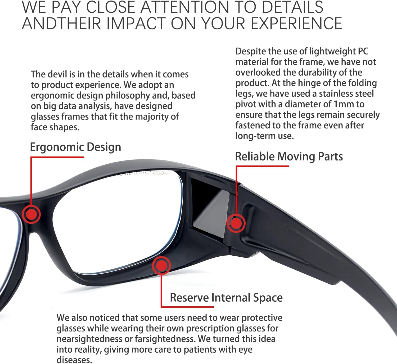 CO2 Laser Eye Protection Glasses, 9000nm-11000nm / 10600nm Wavelength Safety Protective Goggles OD 5+, Filtering Technology by Way of Absorption Safety Goggles for Laser Cutting and Engraving - Image 3