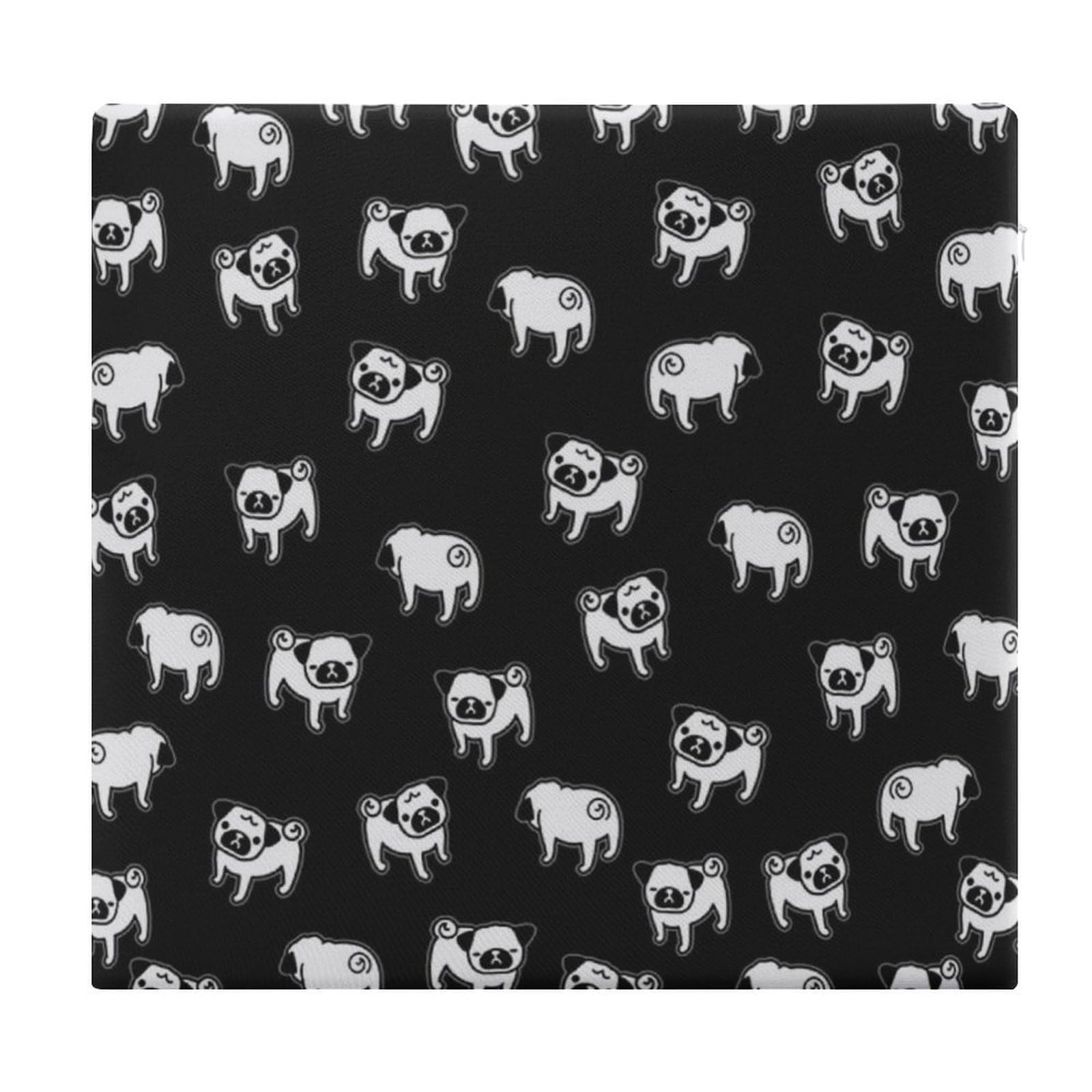 JZemdybill Chair Pad, Pug Dog Seat Pad, Square Chair Cushion for Yoga Living Room Balcony