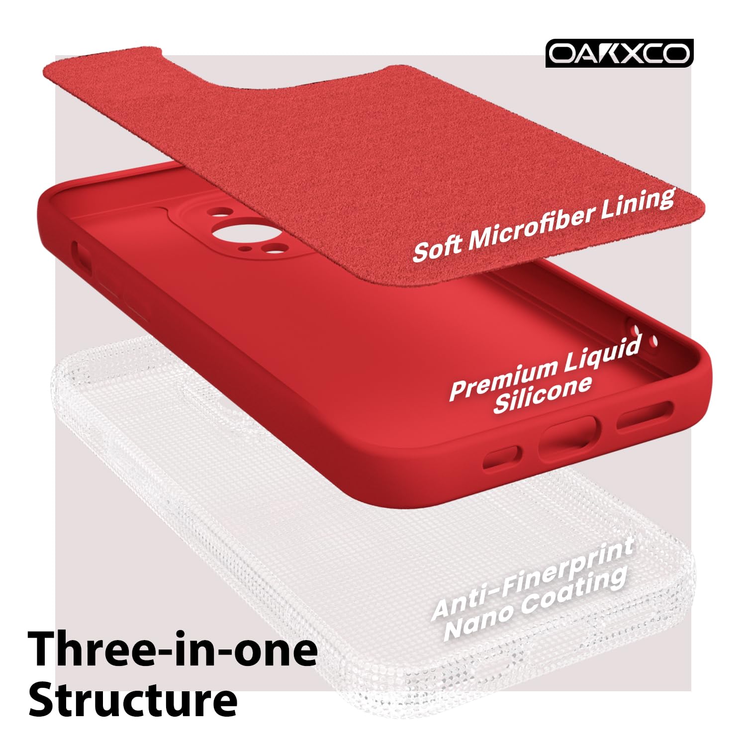 oakxco for iPhone 16 Pro Max Case Liquid Silicone, Soft Rubber Gel Elegant Aesthetic Basic Simple Cover, Cute Thin Slim TPU Matte Solid Color Plain Smooth Case for Women Girl, Light Pink — view 670