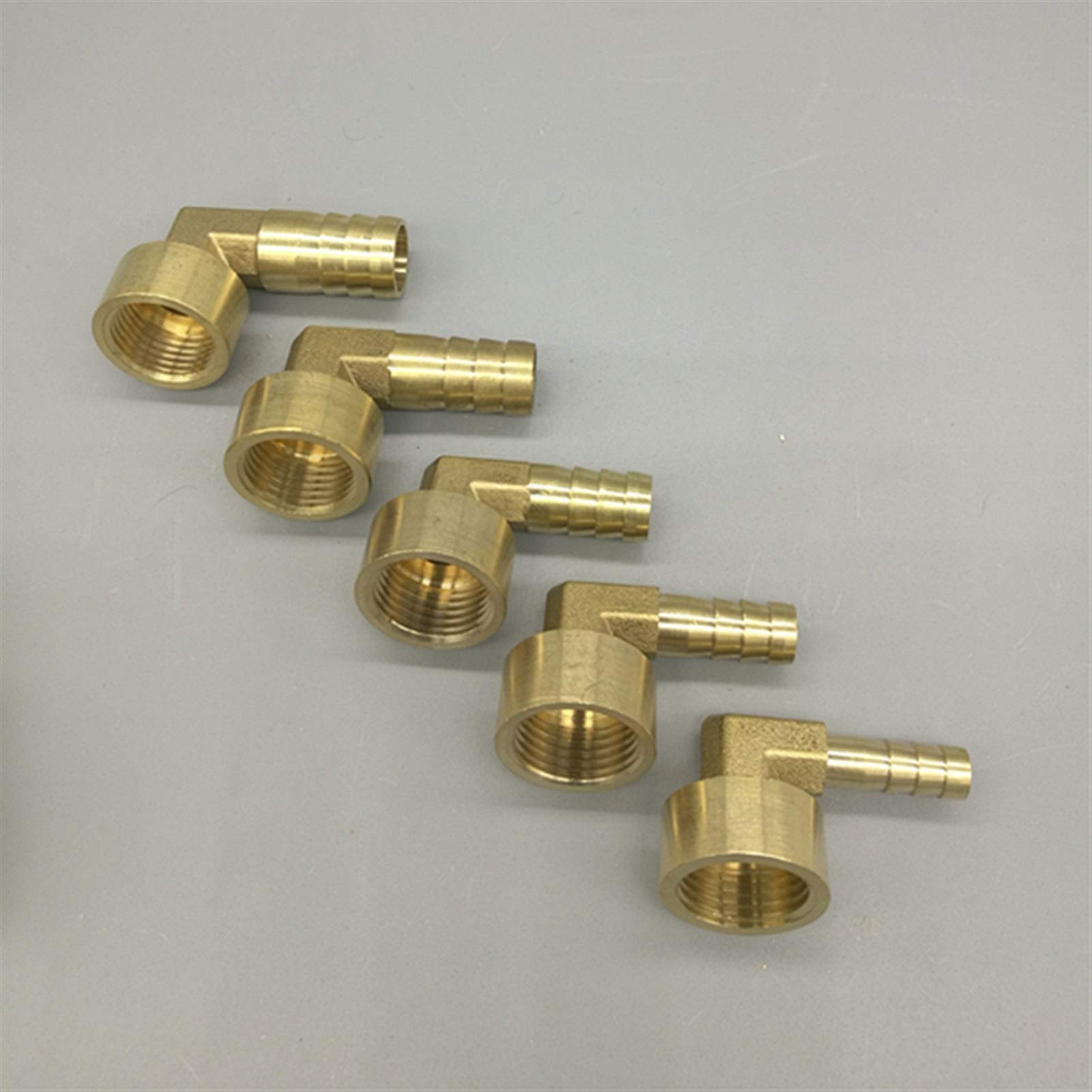 Xianglaa Raccordo A Gomito In Ottone Per Tubo Dell'Acqua E Gas - Adattatore Connettore Con Filetto Femmina Da 1/4 3/8 1/2 Pollici E Diametro Tubo 8-16mm - 2