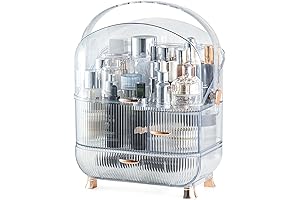 KOUSEE Makeup Organizer for Vanity, Clear Skincare Organizer with Large Capacity
