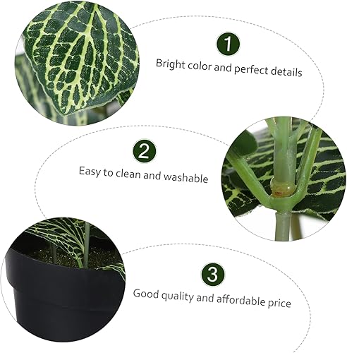 Miniatura 5 de Abaodam Planta artificial simulada en maceta, plantas de interior falsas, decoración de hojas verdes sintéticas, vegetación artificial en maceta,