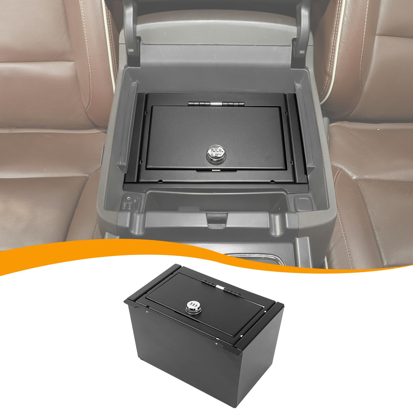 Photo 1 of Hoolcar Center Console Armrest Locking Storage Safe Box Armrest Organizer Gun Safe Box with Password Compatible with Chevrolet Silverado Sierra GMC 2014-2018, Interior Accessories
