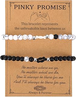 Mikovivi 2pcs Pinky Promise Knot Bracelet, Couples Bracelet Anniversary Valentines Jewelry Forever Matching Love Knot Relationship Gifts for Boyfriend