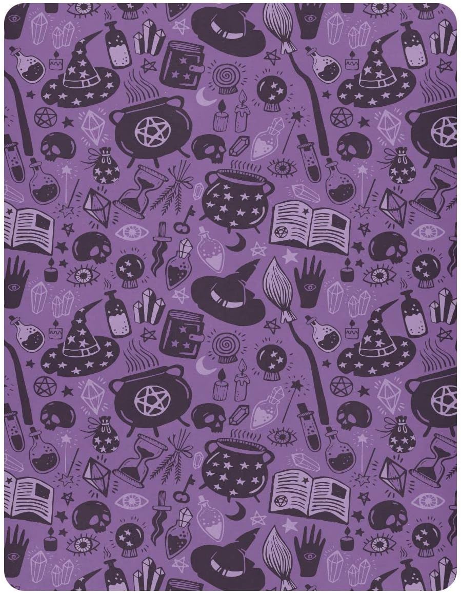 Fitted Crib Sheets for Boys Girls, Halloween Witch Soft Breathable Mattress Cover for Standard Crib & Toddler Bed Mattress, 52 * 28 in.
