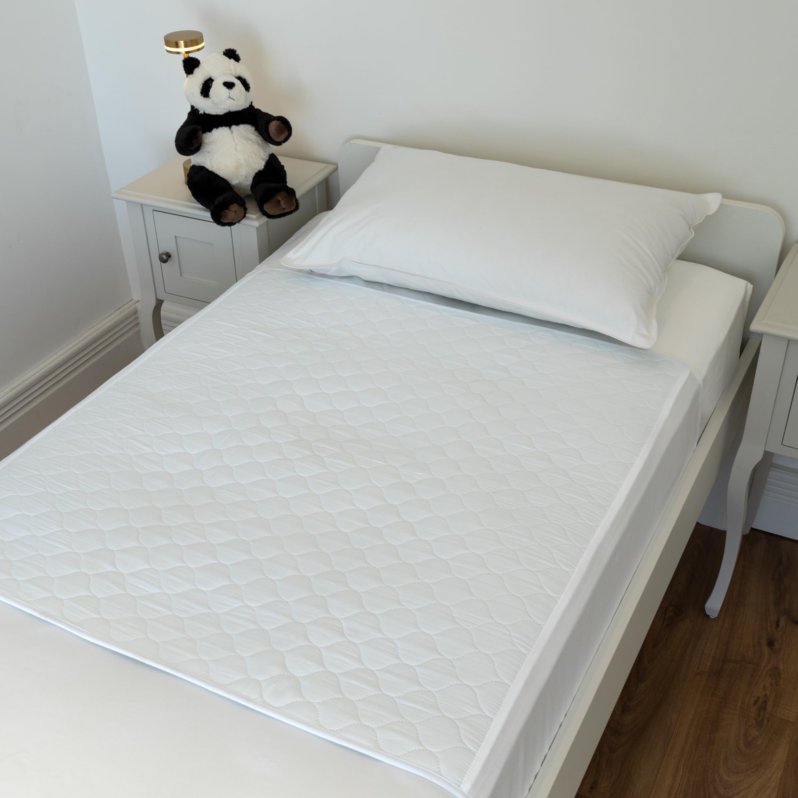 Bedwetz Incontinence Bed Sheets Bamboo – Waterproof Cooling Bed Wetting Mattress Protector with Tuck-In Sides, Ultra Absorbent Washable Bed Protector – Single (2 Pack 91x86 cm)