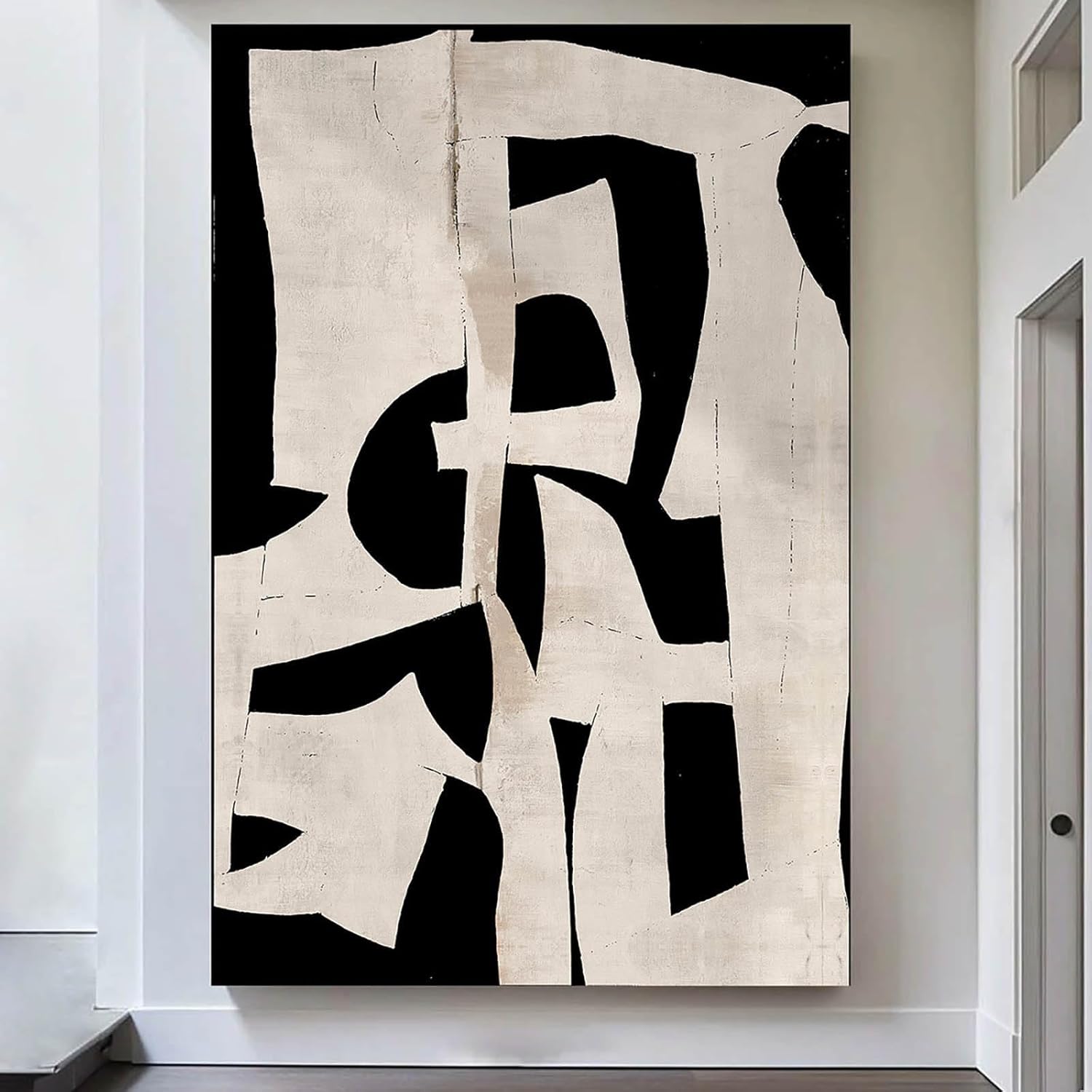 Framed Wall Art Living Room Decor Picture for Bedroom Dining Room Paintings Mens Office Decor Black Vintage Room Decor 10 - Black Maze 72"L x 48"W