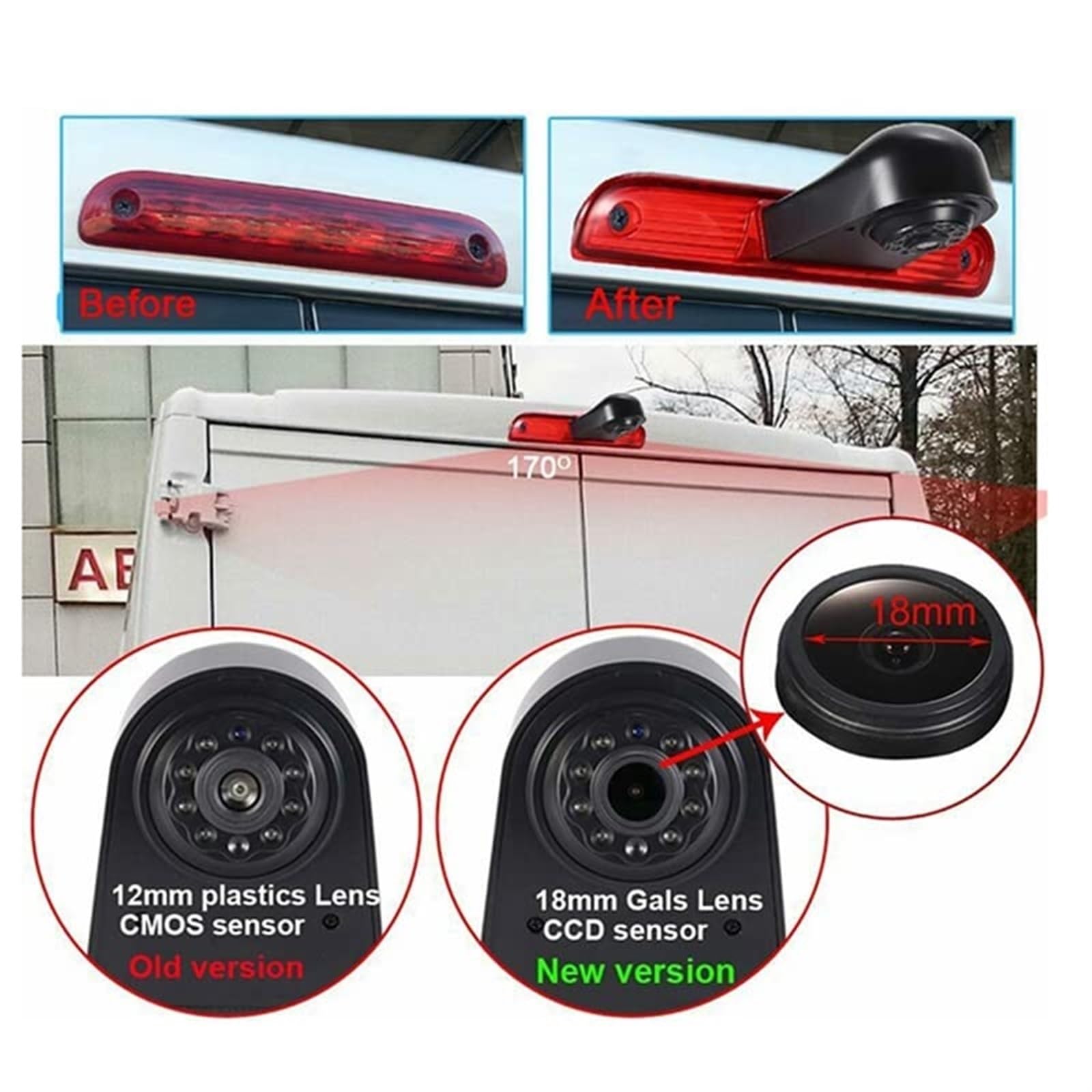 Kamera cofania z wysokim światłem hamowania samochodu, dla Fiata, Ducato X250 X290, Peugeota, Boxtera, Citroena, kamera światła Kamera tylnego światła stopu samochodu