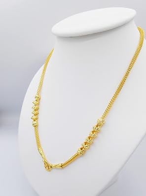 Pikun Flower Lai Thai Gold Plated Necklace 22k 24k Thai Baht Yellow Gold Filled Necklace Women Jewelry
