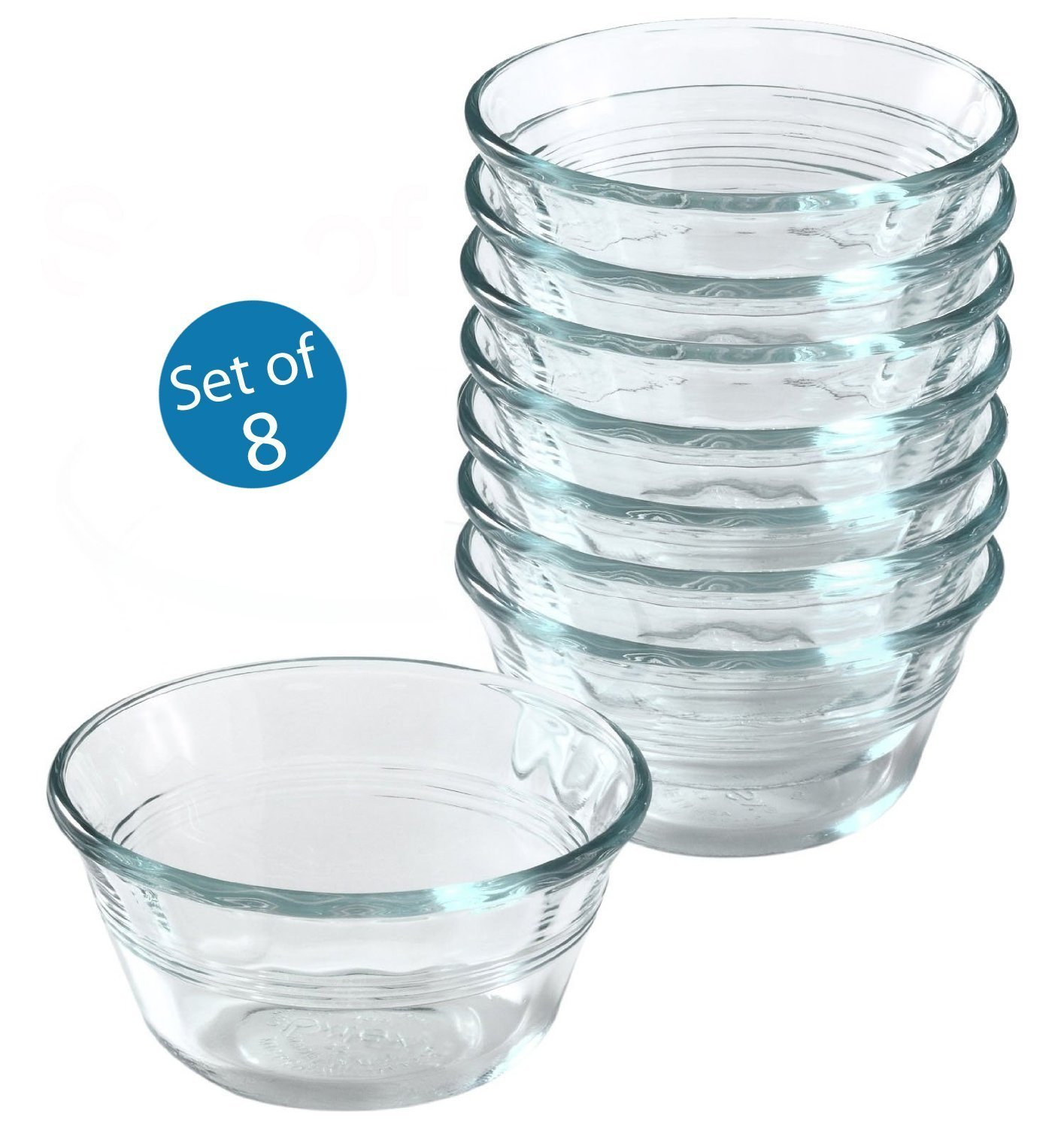 Pyrex Bakeware Clear Custard Cups, Set of 8, 6-Ounce