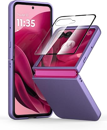 Slim Fit Moto Razr Ultra 2026/2025 Case, [Screen Protector+Hard PC Back] [Frosted Feel] Non-Slip Lightweight Full-Body Protective Case Cover for Motorola Razr 60 Ultra