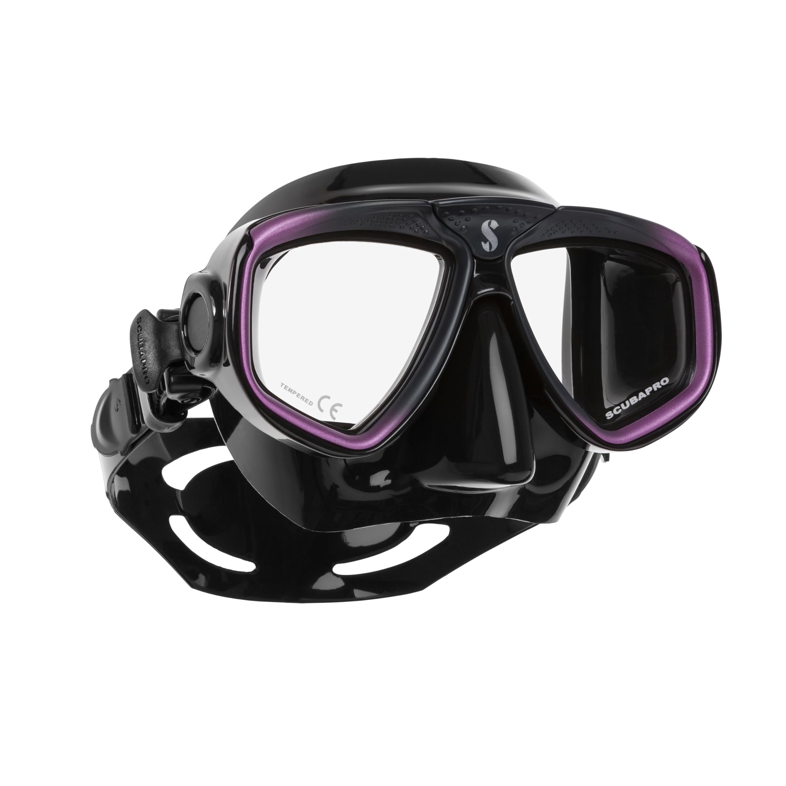 Scubapro Zoom-Maske, Schwarz/Violett, Atemregler für Kaltwasser, Unisex, Erwachsene, Mehrfarbig, Einheitsgröße
