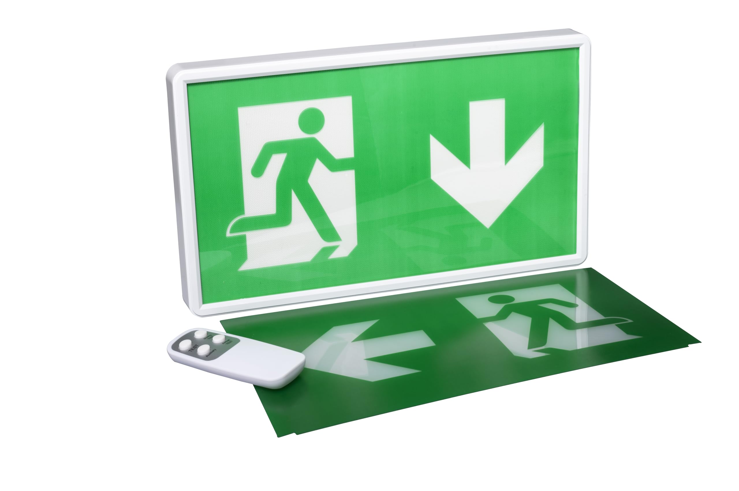 LATRANS IP20 LED di Emergenza e Funzionamento di Rete, Luce di Uscita, Via di Fuga EXIT Montaggio a Parete
