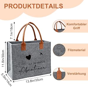 Ysound Abschiedsgeschenk Filztasche mit Spruch Auf Ins Nächste Abenteuer - Image 4