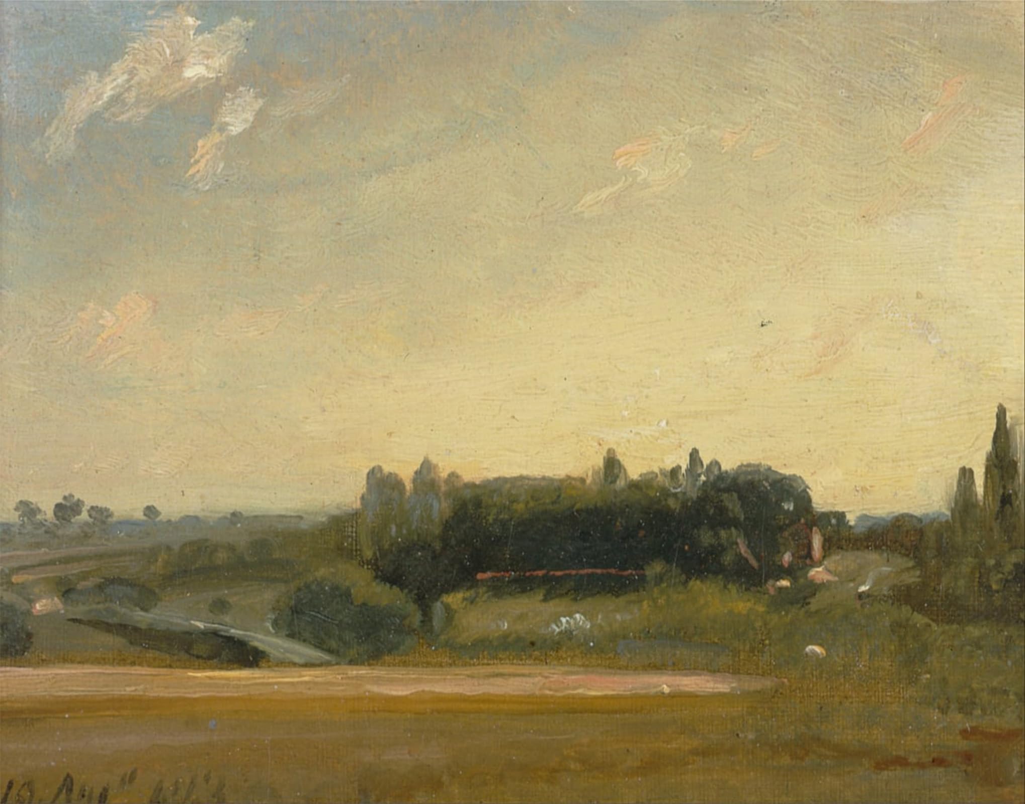 Vue vers le presbytère par John Constable | Impression sur toile 60x90cm