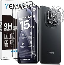 2 Pieces Screen Protector for Xiaomi Redmi Note 15 Pro 4G with 2 Pieces Camera Lens Protector, Ultra HD Tempered Glass, 9H Hardness, Anti-Scratch, Bubble Free