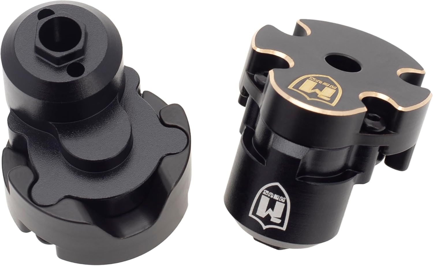 MEUS RACING 47.5g Ascent 18 Brass Rear Portal Cover for Brushed Redcat Ascent-18 1/18 RC Crawler Upgrades Parts, 23.75g/pc(Rear Portal Cover)