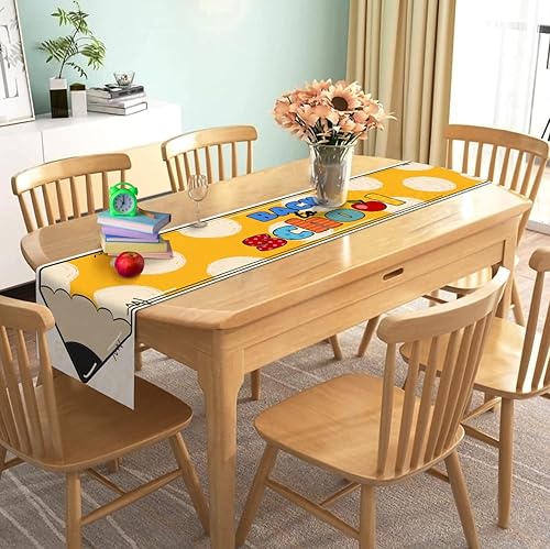 Miniatura 2 de Nepnuser Camino de mesa para el regreso a clases, para estudiantes, primer día de escuela, decoración de fiesta, comedor, cocina, decoración del