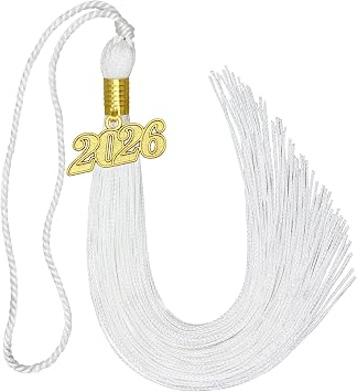2026 Tassel Graduation White Graduation Tassel 2026 with Date Charm White