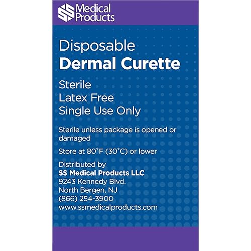Miniatura 4 de Curetas dérmicas desechables ergonómicamente acero inoxidable hoja de precisión tapa de seguridad agarre superior cuerpo de color ponderado (0.079