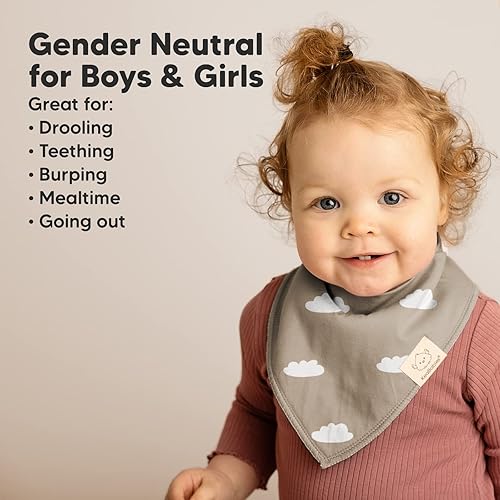 Miniatura 230 de KeaBabies 8 unidades de baberos tipo bandana orgánicos para niñas - Baberos tipo triángulo súper absorbentes para bebés que babean y están en