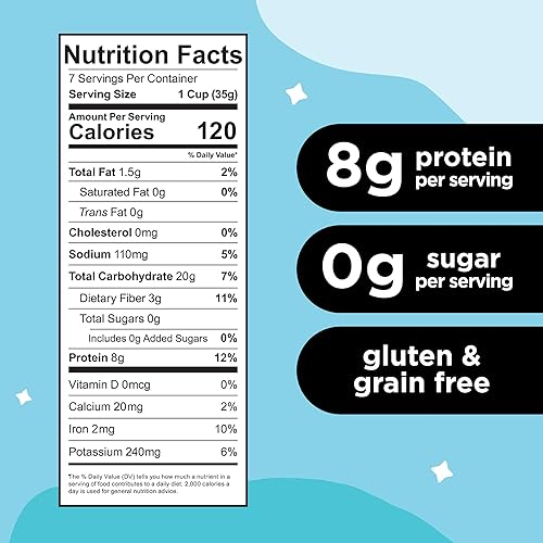 Miniatura 2 de Cereales para el desayuno a base de plantas y veganos de Three Wishes sin azúcar 6 paquetes merienda rica en proteínas y baja en azúcar libre de