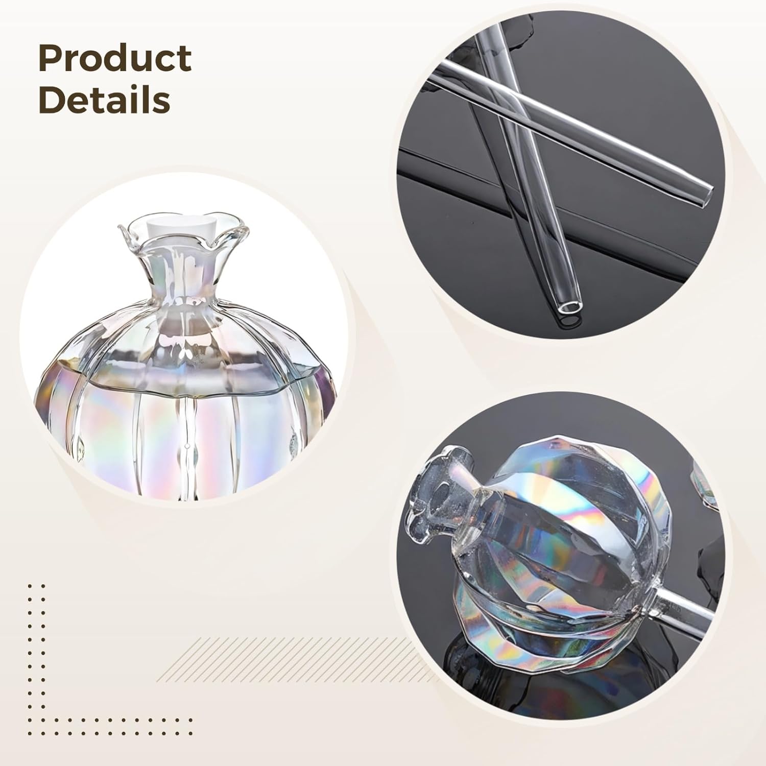 6 Pcs Plant Watering Globes, Glass Self-Watering Globes, Guava-Shaped, Automatic Irrigation Bulbs for Indoor Outdoor Potted Plants