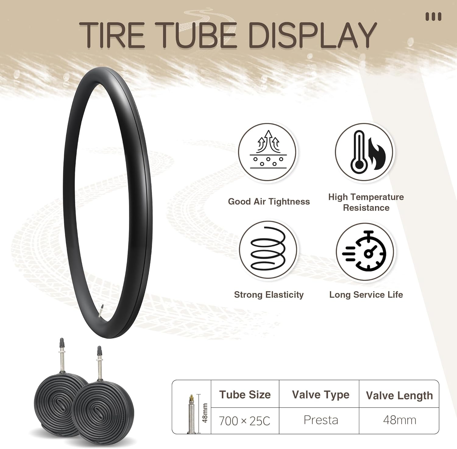 MEGHNA Bike Tire 700C Road Bike Foldable 700 x 25/28C Tire for Road Racing Anti Slip 25/28-622mm Replacement Tire for Fixed Gear Hybrid Bike Commuter Bike