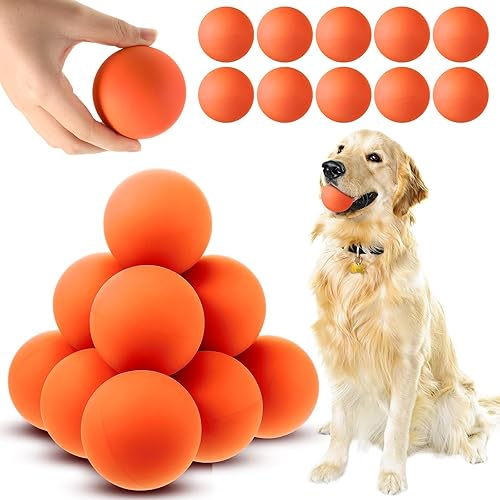 Miniatura 1 de Hiboom Paquete de 15 pelotas de tenis de goma natural para perros que atrapan mascotas, pelotas para entrenamiento de búsqueda de perros de 2.4
