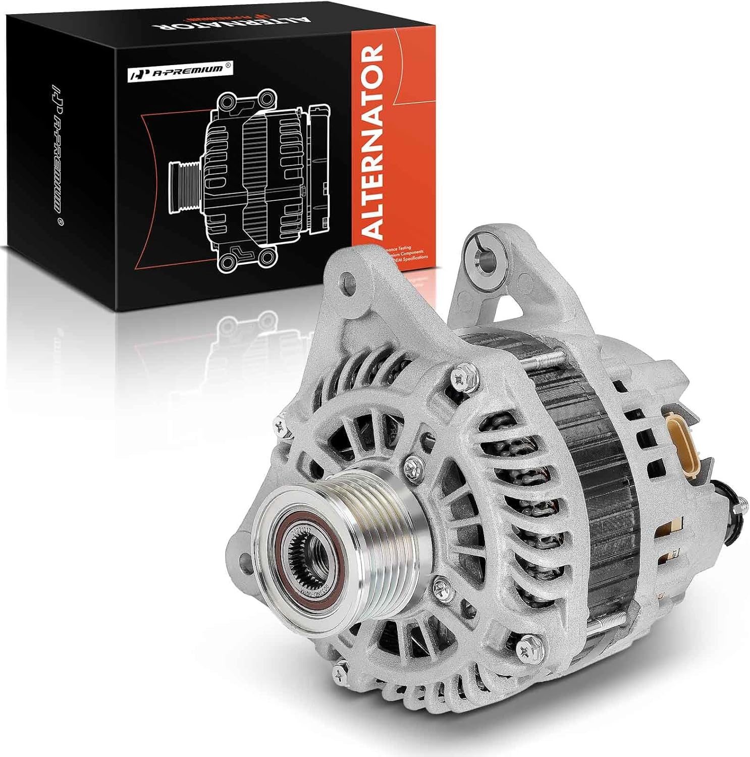 A-Premium Alternator Compatible with Nissan Cube 2010 2011 2012 2013 2014, 12V 110A 6-Groove Clutch Pulley Clockwise, Replace# 231001FC1A, A002TJ0581