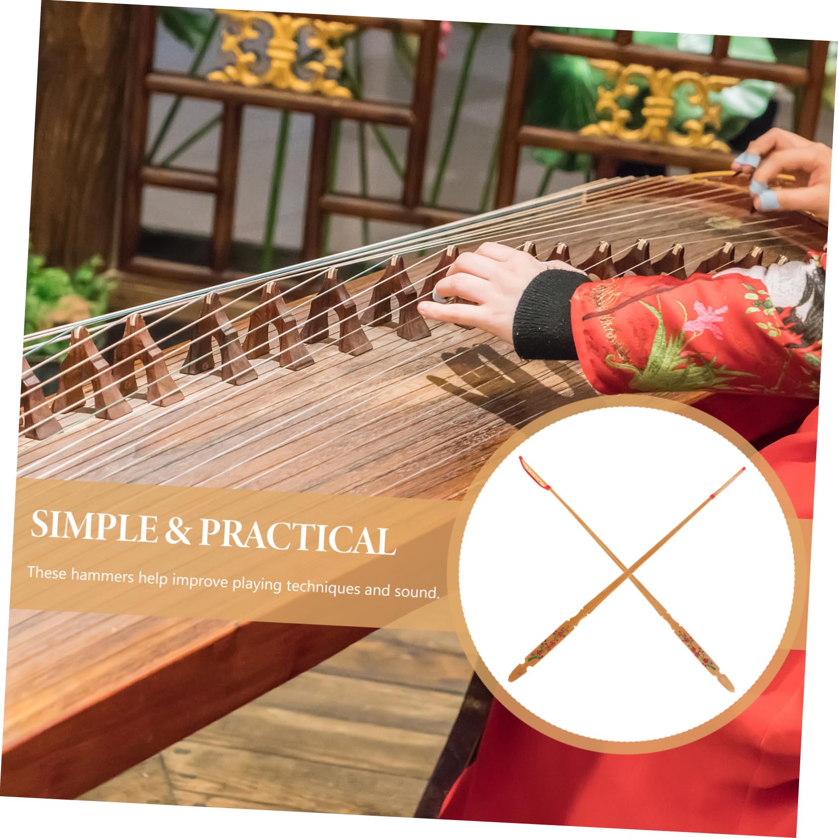 BCOATH Practice Hammer Set 2pcs Bamboo Hammers Perfect for Players Durable Comfortable Grip - Image 3