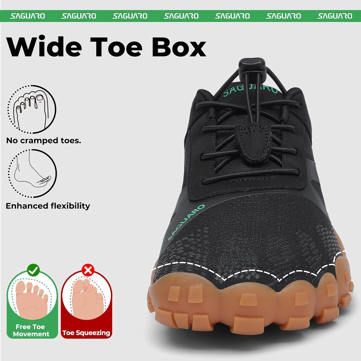 SAGUARO Barefoot Shoes for Men & Women | Wide Toe Box Zero-Drop Minimalist Trail Running Hiking Shoe