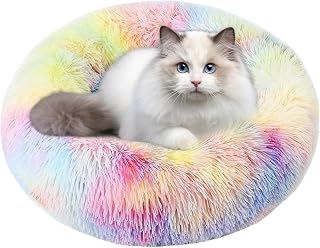 cachorro donut,Almofada cama redonda cachorro macio aconchegante - Cama Faux Pet, Cama Almofada para Gatos com Pelúcia Confortável para Cães e Gatos Dormindo, Descansando, Uwariloy