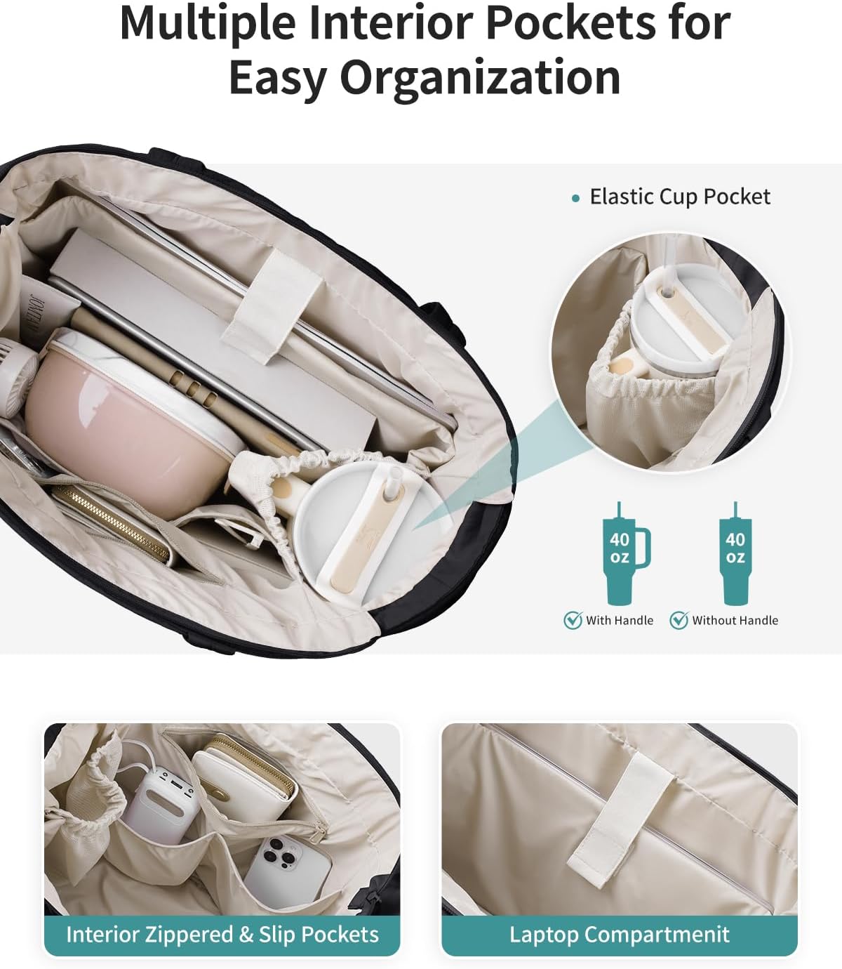 Narwey Nylon Puffer Tote Bag for Women, Puffy Work Nurse Teacher Tote Bag, Quilted Shoulder Bag for Travel, Gym, Gifts