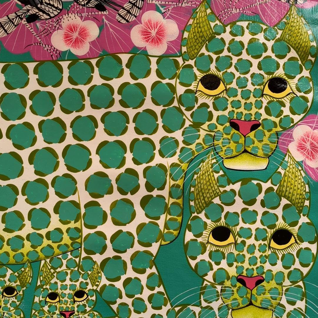 『 Green Leopard fam 』by Zuberi 60*60cm ローズゴールド】 🎳 Green Leopard fam 』by Zuberi 60*60cm