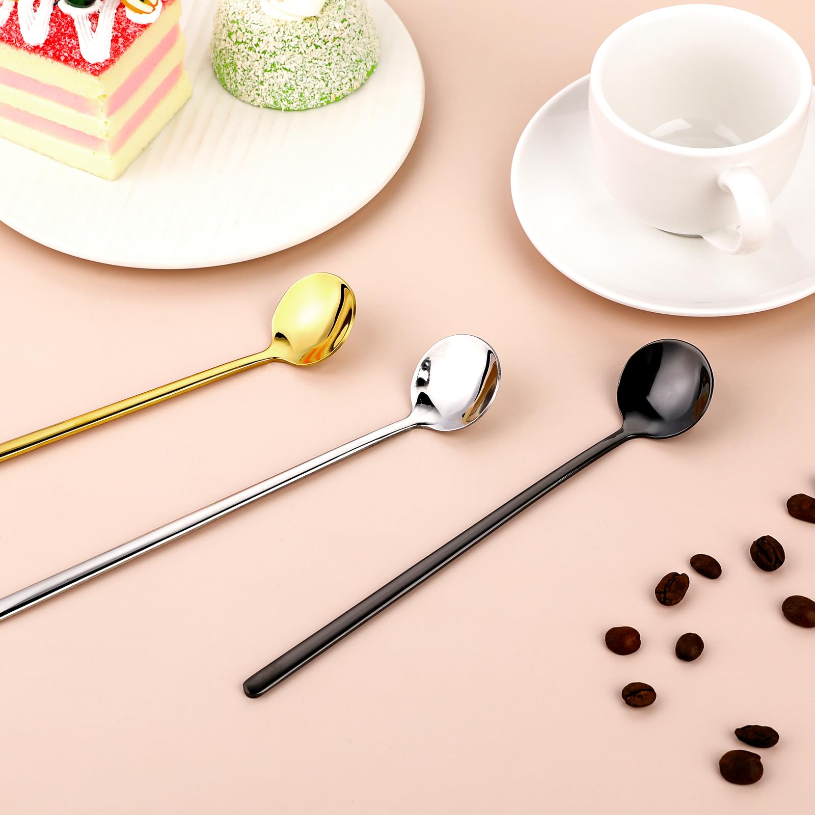 Set Di 6 Cucchiaini Da Caffè In Acciaio Inox - Finitura Oro Opaco, 11.9 Cm, Lavabili In Lavastoviglie - Foto 9