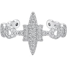 S925 Sterling Silver Open Adjustable Statement Ring for Women