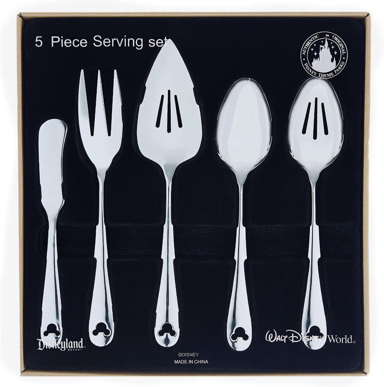 Parks Exclusive Mickey Mouse Icon Flatware 5 Pc. Serving Set 18/8