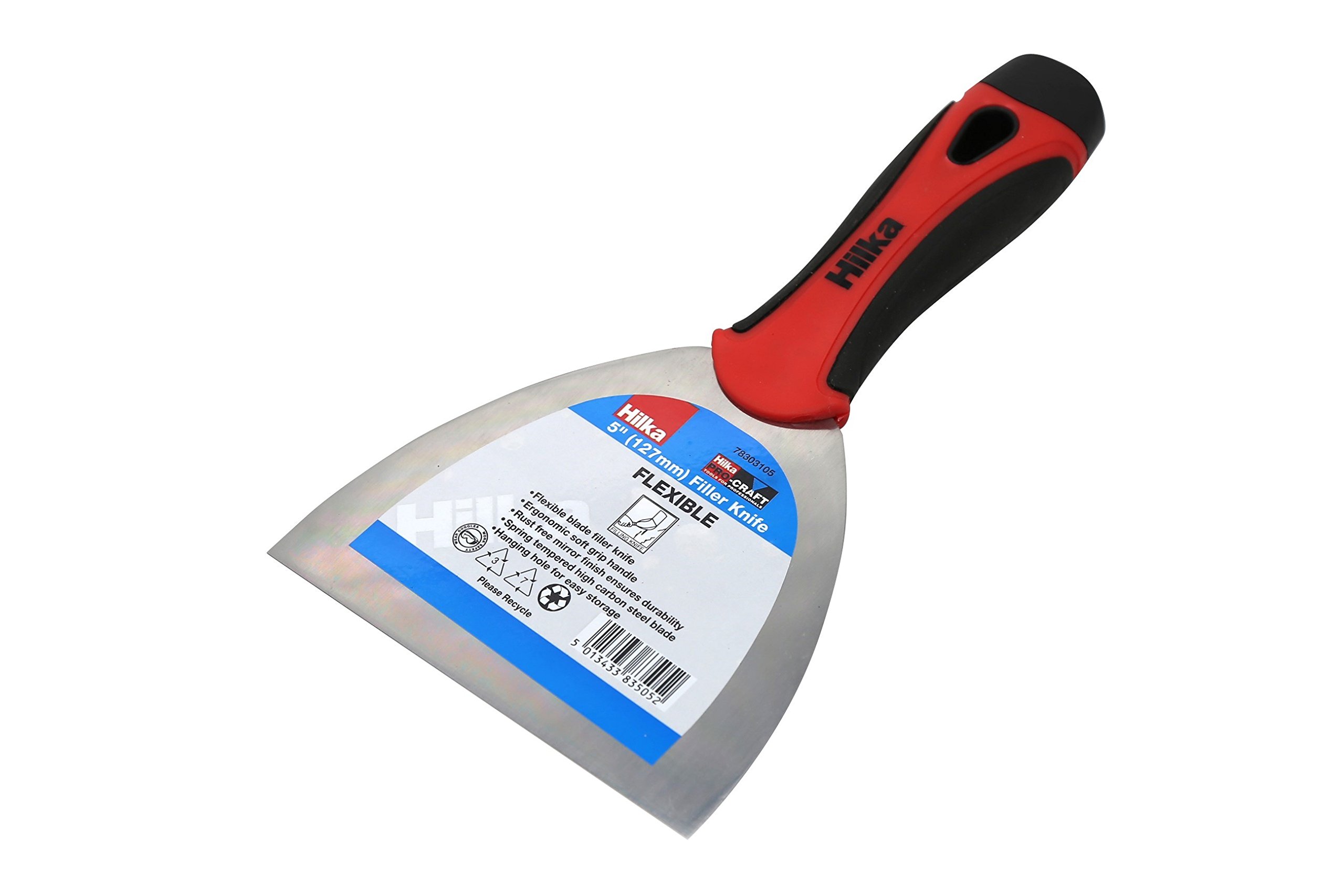 Hilka Tools 78303105 Filler Knife, Silver/Red, 5-Inch