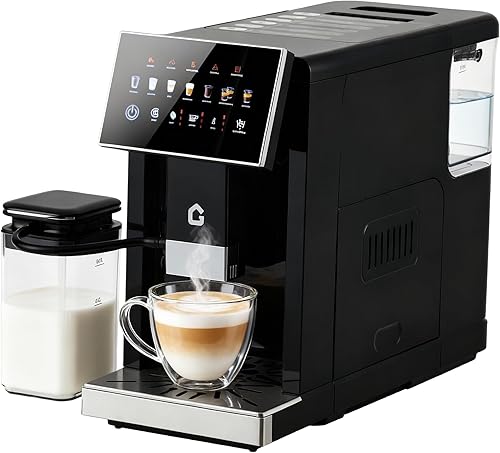 Miniatura 9 de Máquina automática de café expreso con presión de 20 bares, cafetera de un solo toque, molinillo integrado y espumador de leche, 6 recetas Negro