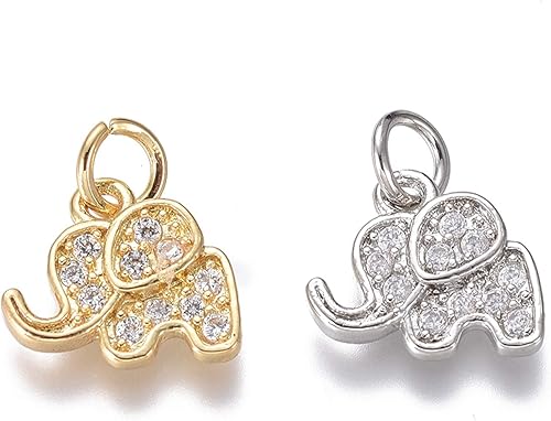 Craftdady 20 dijes de circonita cĂşbica de elefante, animales salvajes del zoolĂłgico, con diamantes de imitaciĂłn, colores aleatorios chapados para Craftdady 20 dijes de circonita cĂşbica de elefante, animales salvajes del zoolĂłgico, con diamantes de imitaciĂłn, colores aleatorios chapados para