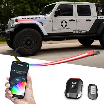 XKmax Atomix Body Panel LED Light Strip for Jeep | RGB Color Chasing & App | XKGLOW Hood Kit
