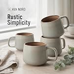 Ava Nord Céramique tasses de café en grès tasses à café sans plomb, non toxique & Lave-vaisselle Coffre-fort. Design nordique pour Cappuccino, Tea, Latte, Cacao (Frêne Sage, 12 oz / 340 (en ml)