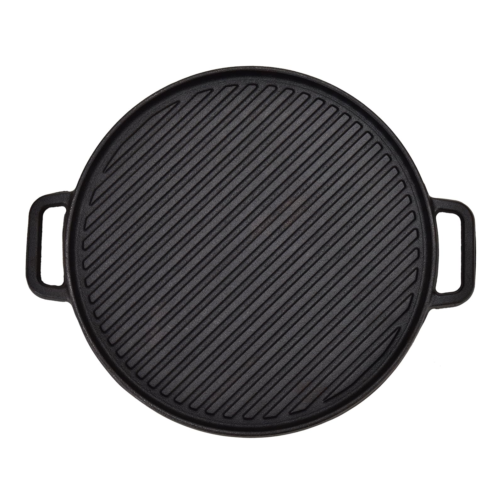 Bistecchiera in ghisa bifacciale antiaderente per interni ed esterni, cucina, picnic, barbecue, 30 cm