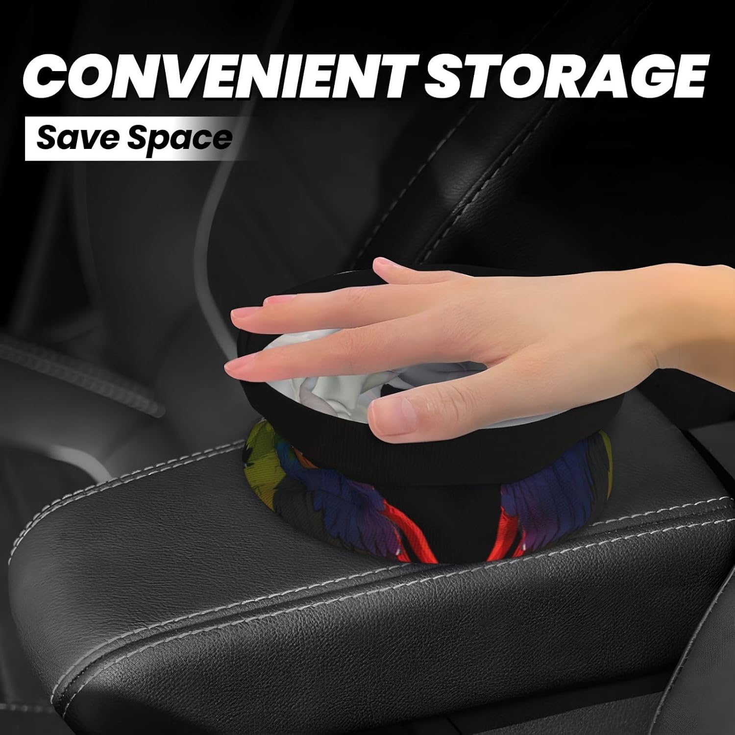Neon Parrot Portable car Trash can, Practical car Storage Bucket, Practical, Convenient and Foldable, a Must-Have for Cars. image 4