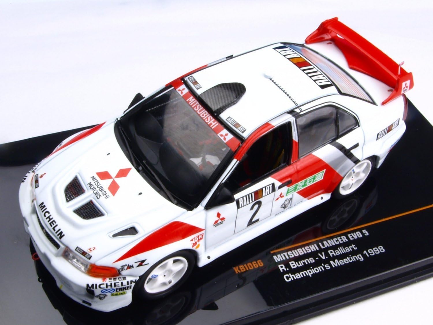 ixo 1/43 Mitsubishi Lancer EVO V 1998 Ralliart Meeting # 2 R. Burns (japan import)