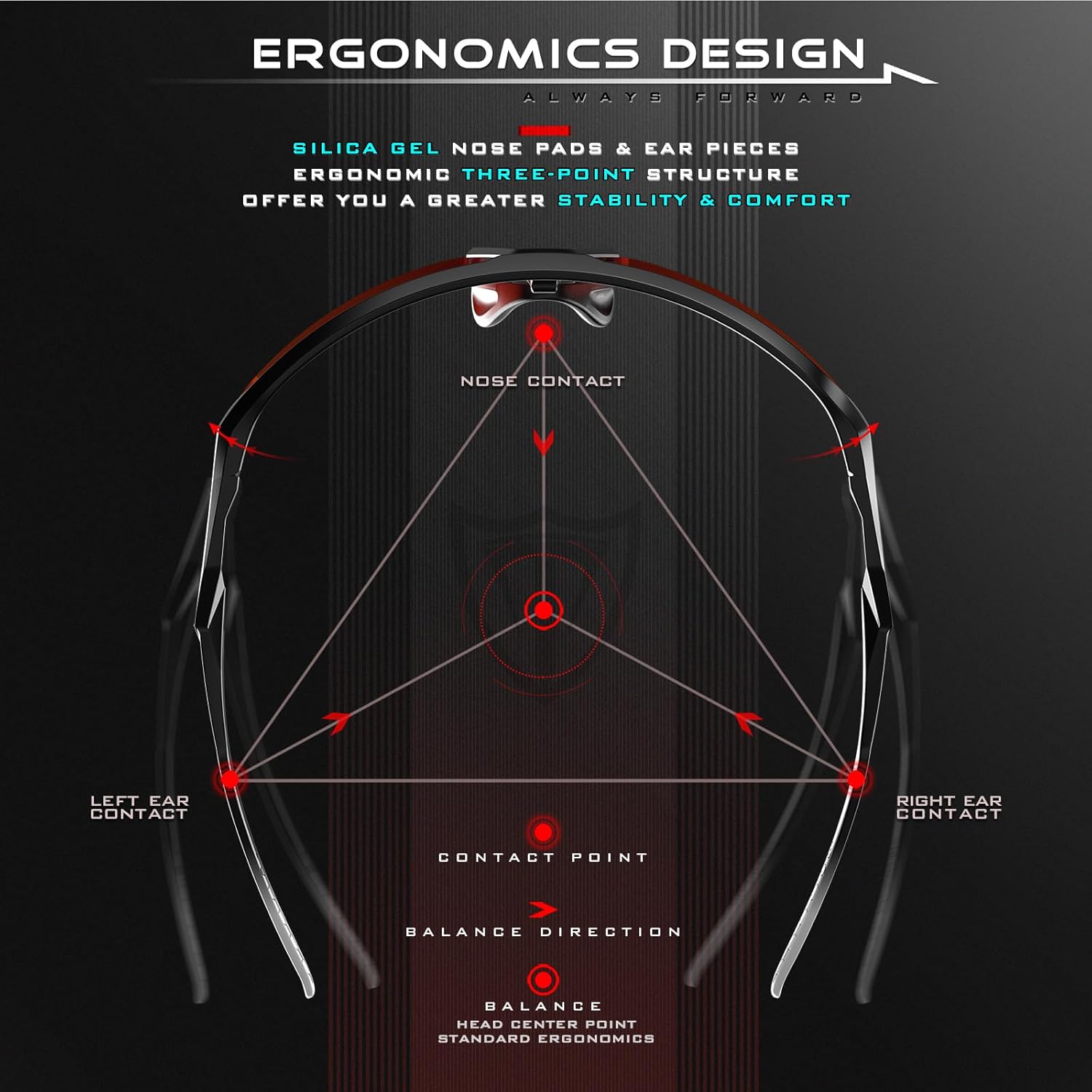 ATTCL Sports Sunglasses for Men Women: UV400 Protection Running Sunglasses Wrap Around Glasses for Cycling Baseball Fishing - Image 6