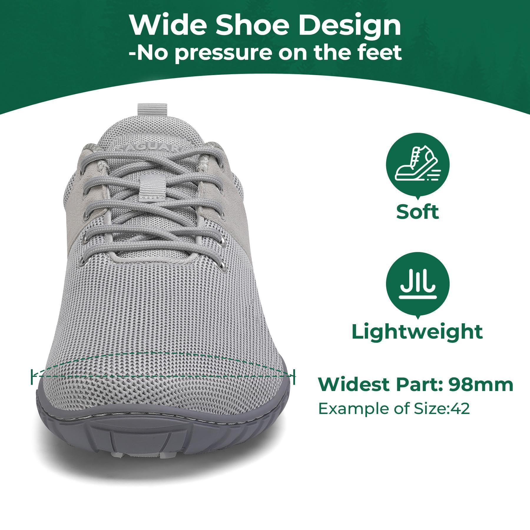 SAGUARO Unisex Zapatos Minimalista Barefoot con Wide Tox Box Cómodas Zapatillas Casual Gr.36-48